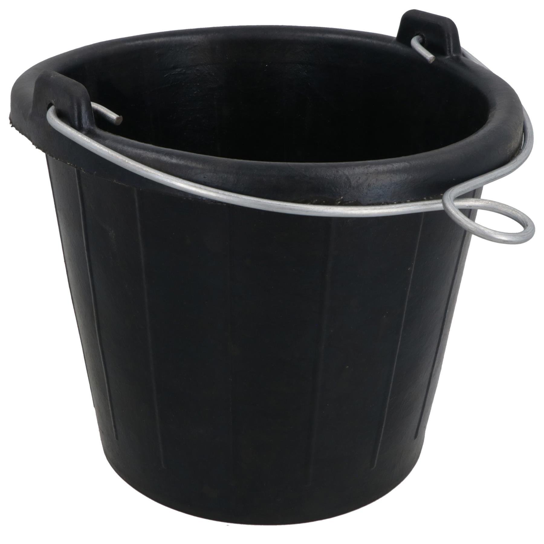 Tough Rubber Bucket Flexible Traditional Thick Rubber 7.5L with Rope Eye Boat