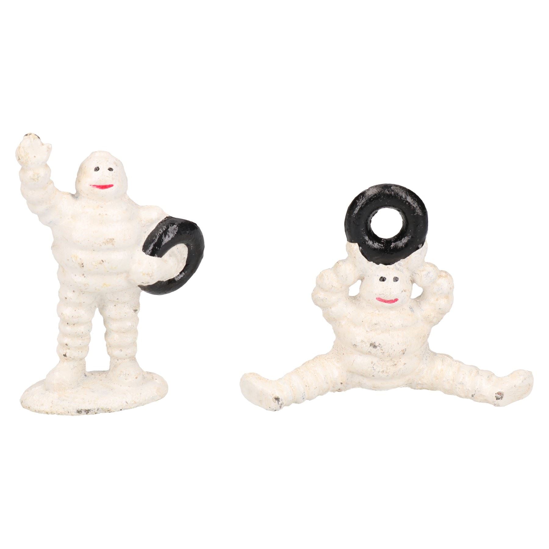 6pc Mini Michelin Men Man Mascot Bibendum Cast Iron Statue Figurines Sculpture