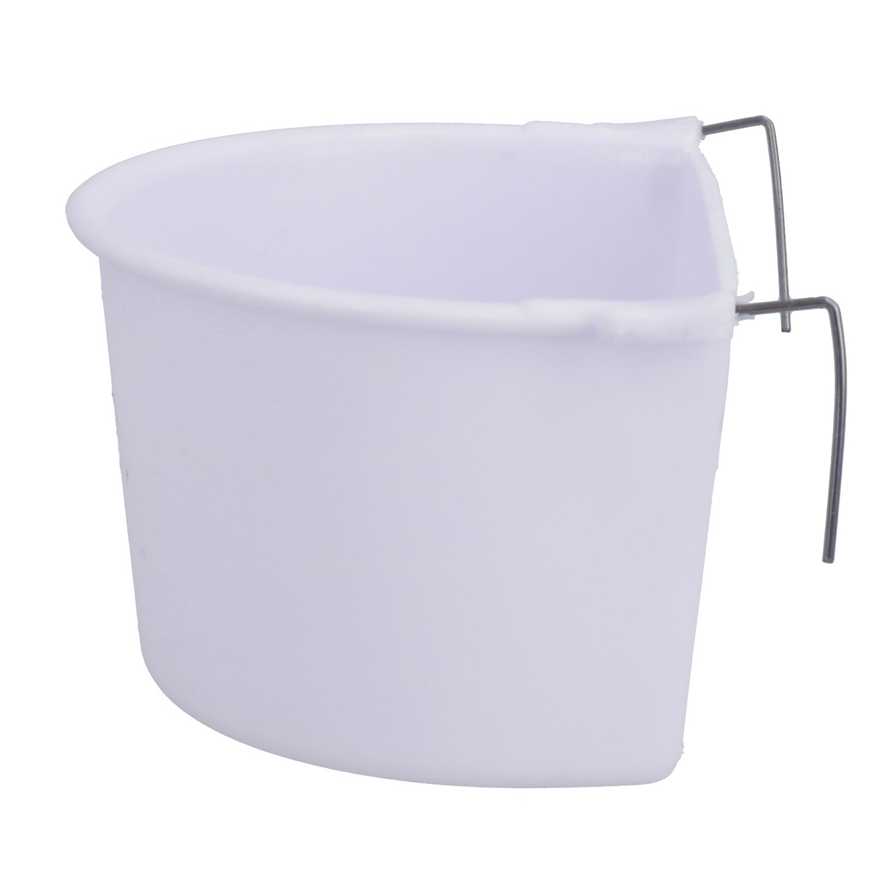 Large White Plastic Bird Feeder Primary Bird Food/Water Cage Dish 11.5cm