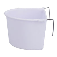 Large White Plastic Bird Feeder Primary Bird Food/Water Cage Dish 11.5cm