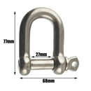 D Shackle Dee Link M6 - M12 Galvanised Steel Lifting Towing Rigging Pin Loop