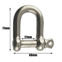 D Shackle Dee Link M6 - M12 Galvanised Steel Lifting Towing Rigging Pin Loop