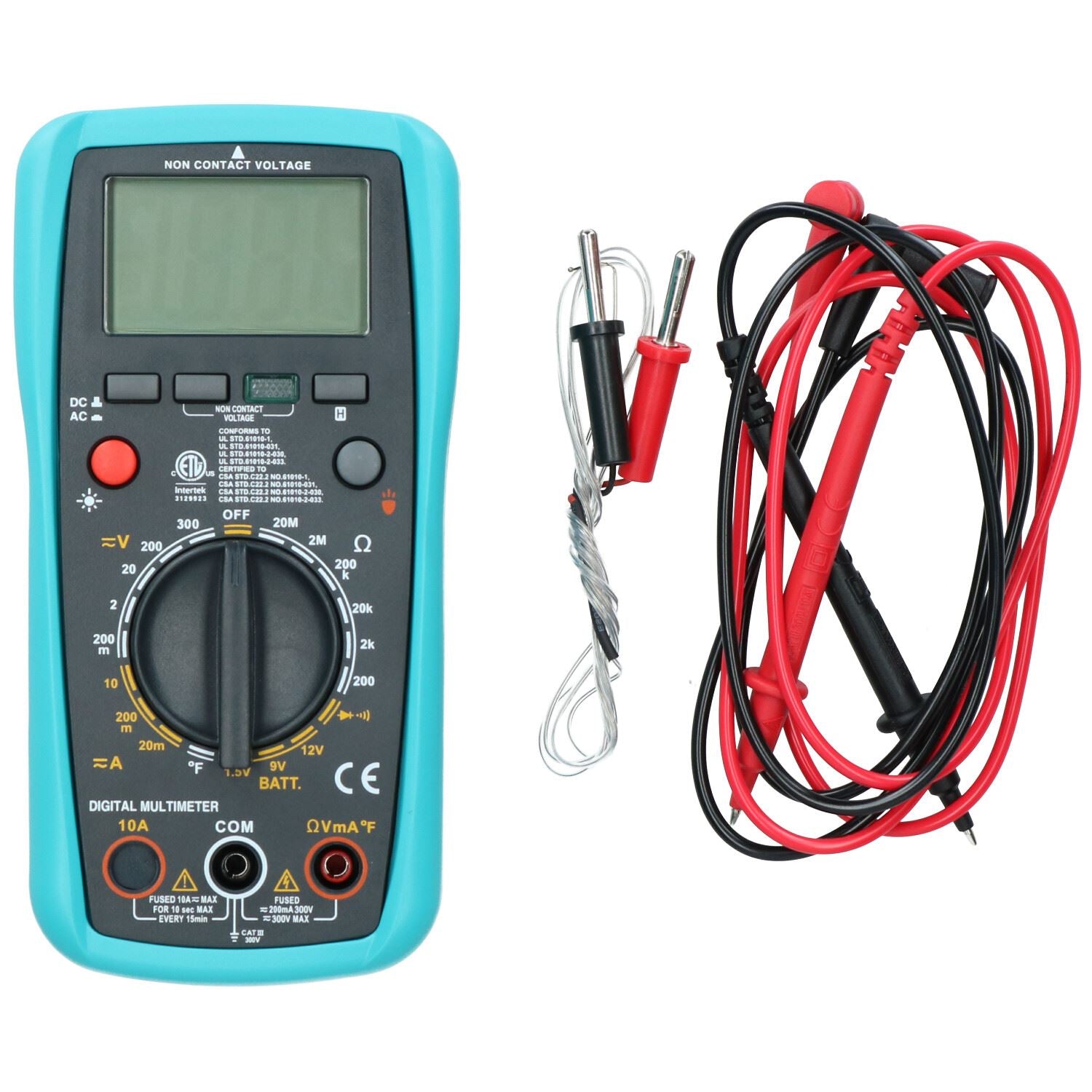 Digital Multimeter with LED light Voltmeter Ohm Battery Tester Ammeter ...