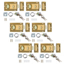 Brass Finish Front Door Lock Night Latch Rim Yale Type Cylinder Security Latch