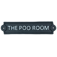 The Poo Room Toilet Cast Iron Sign Plaque Wall Door House Cafe Shop Pub Bar