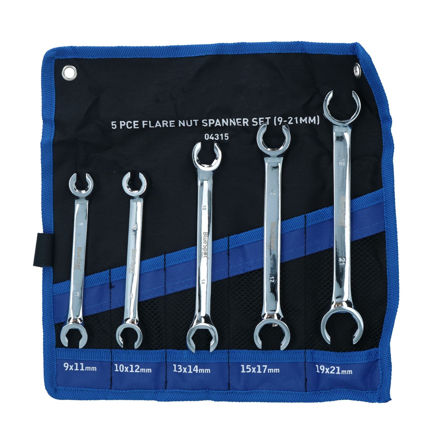 Metric Flare Nut Brake Gas Fuel Pipe Spanner Wrench 9mm – 21mm 5pc Set