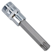 T60 x 100mm Male Extra Long Torx Bit Socket 1/2in Drive CRV S2 Steel