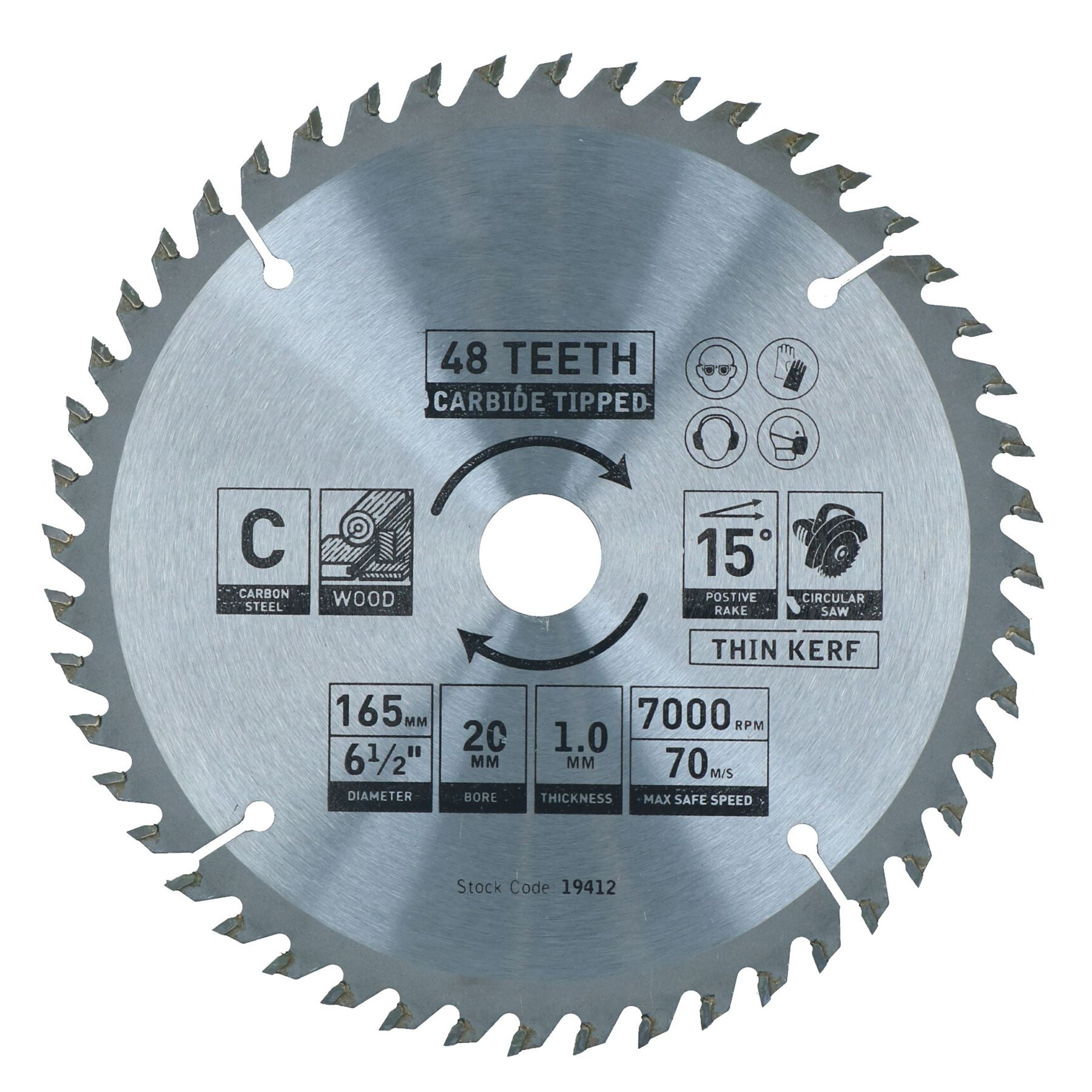 Circular Saw Blade 165mm x 16 / 20mm Mixed Teeth TCT Cutting Disc Wood