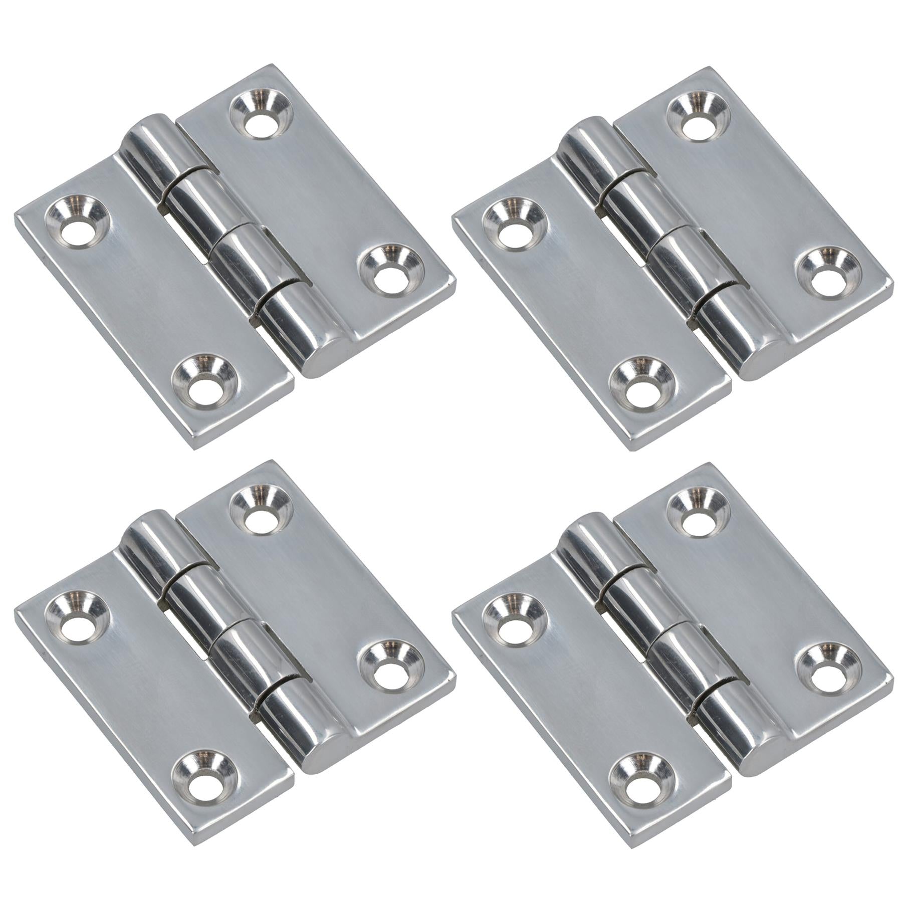Polished Door Butt Hinge Stainless Steel 50mm x 50mm 316 Marine Cabin