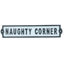 Naughty Corner Cast Iron Sign Plaque Wall Door Fence Gate Post House Garden