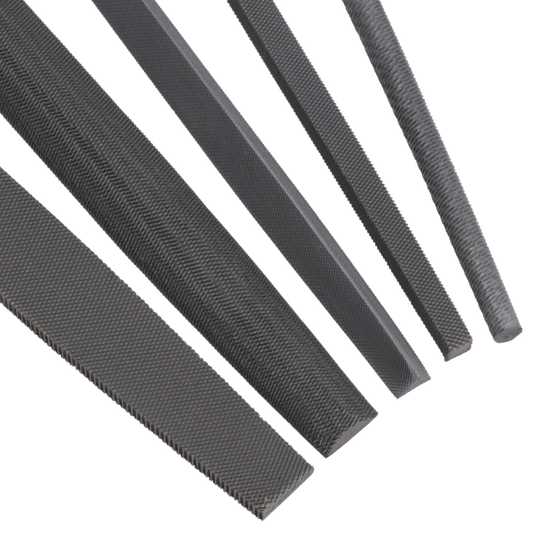 5pc File Flat Round Curved Square Triangle Soft Grips Engineer Metalwork TE105