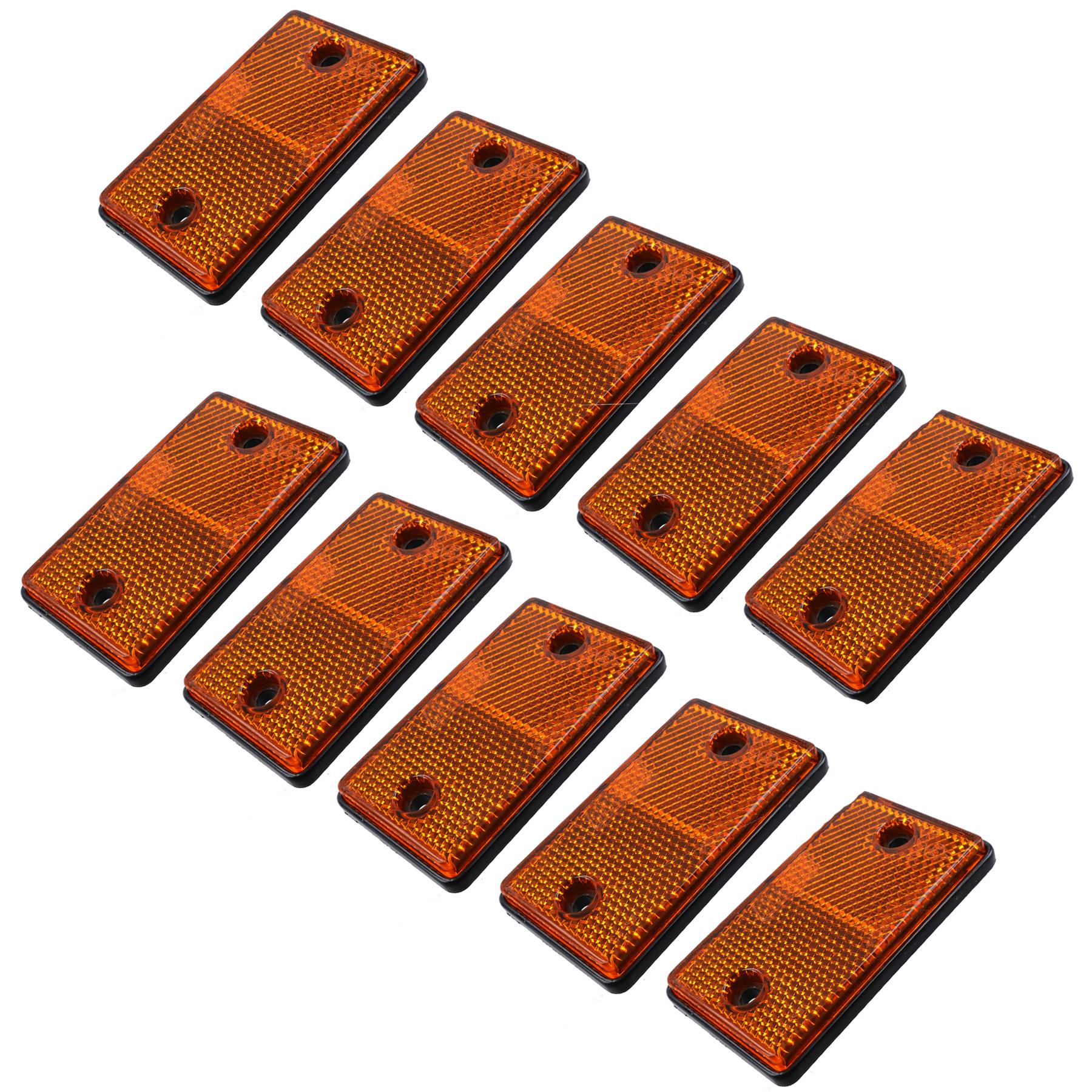 Orange Amber Rectangular Reflectors for Driveway Gate Fence Post Trail ...