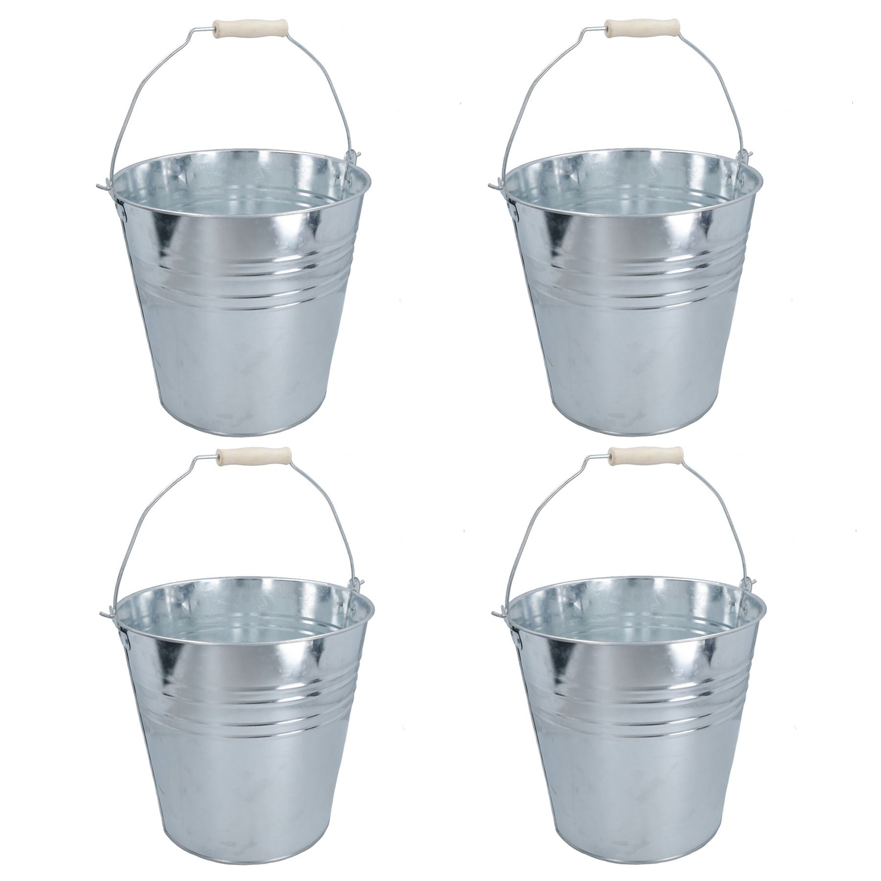 15L Galvanised Steel Metal Bucket Pail Water Coal Fire Greenhouse Garden Plants