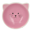 Pink & White Orb Cat Face Bowl Food Water Platter Dish Kitten Cat 6.5" /16.5cm