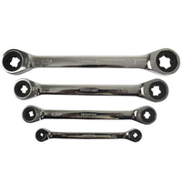 Torx / E Ratchet Spanner Wrench Set Double Ended E6 - E24 4pc Set BERGEN AT482