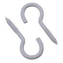 Screw Hook Fasteners Hangers White Plastic Finish 14mm Dia 40mm length
