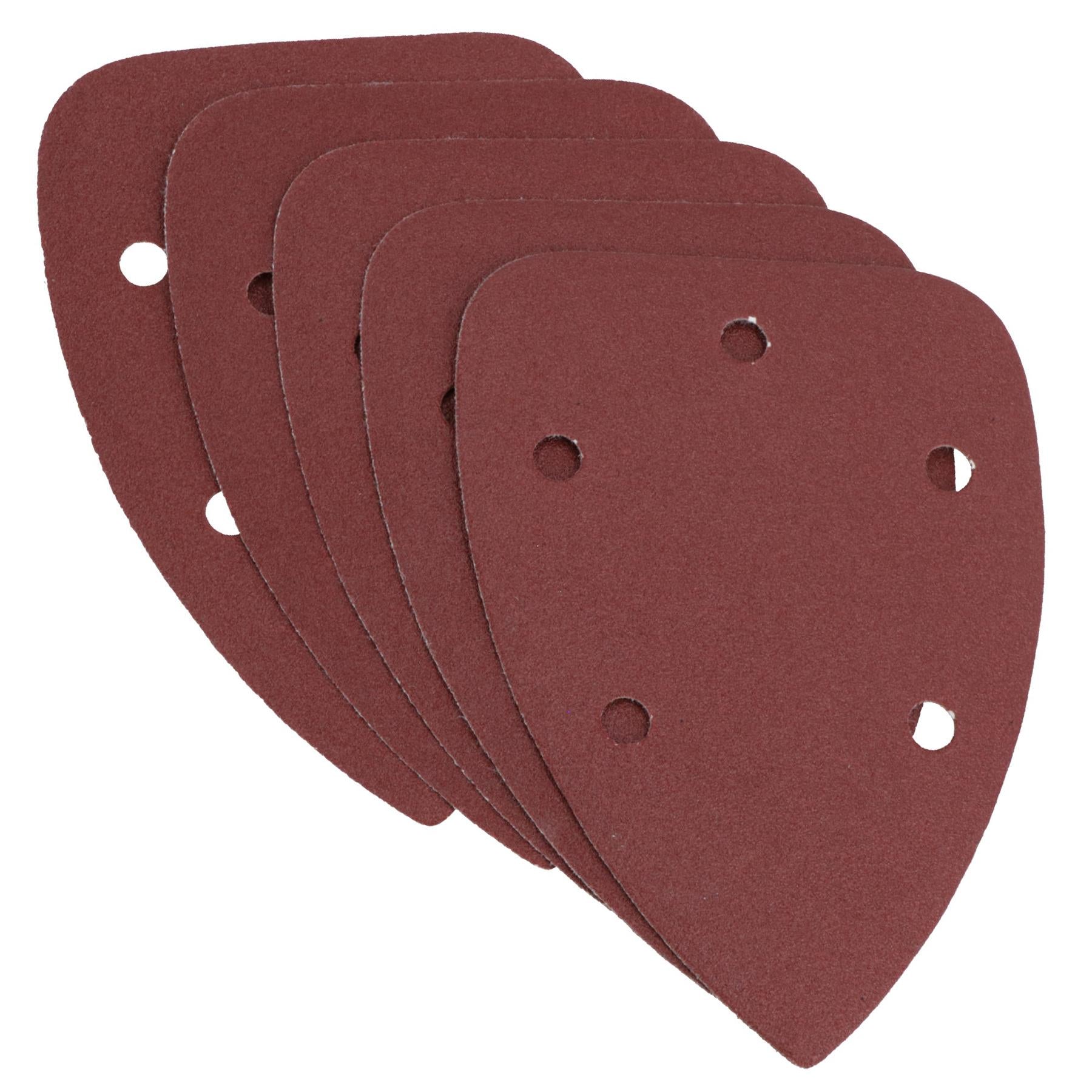 Hook And Loop Detail Sanding Pads Discs 140mm Triangular 120 Grit Fine 200pc