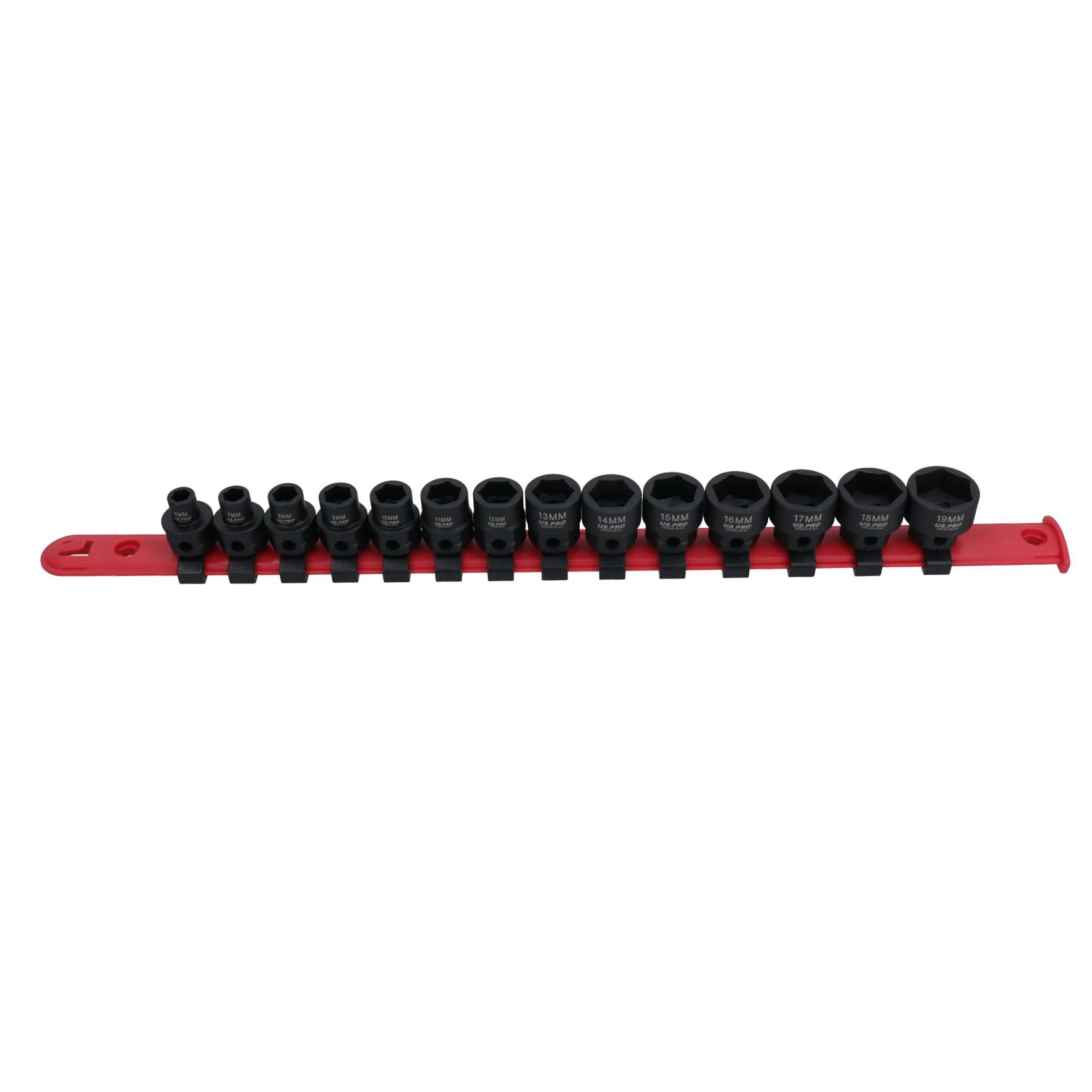 Metric Stubby 3/8" Drive Shallow Sockets With Hex Shank 6mm - 19mm 14pc Set