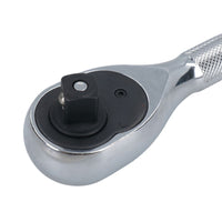 Stubby Ratchet Socket Driver 1/4in 3/8in + 1/2in Drive Reversible Quick Release