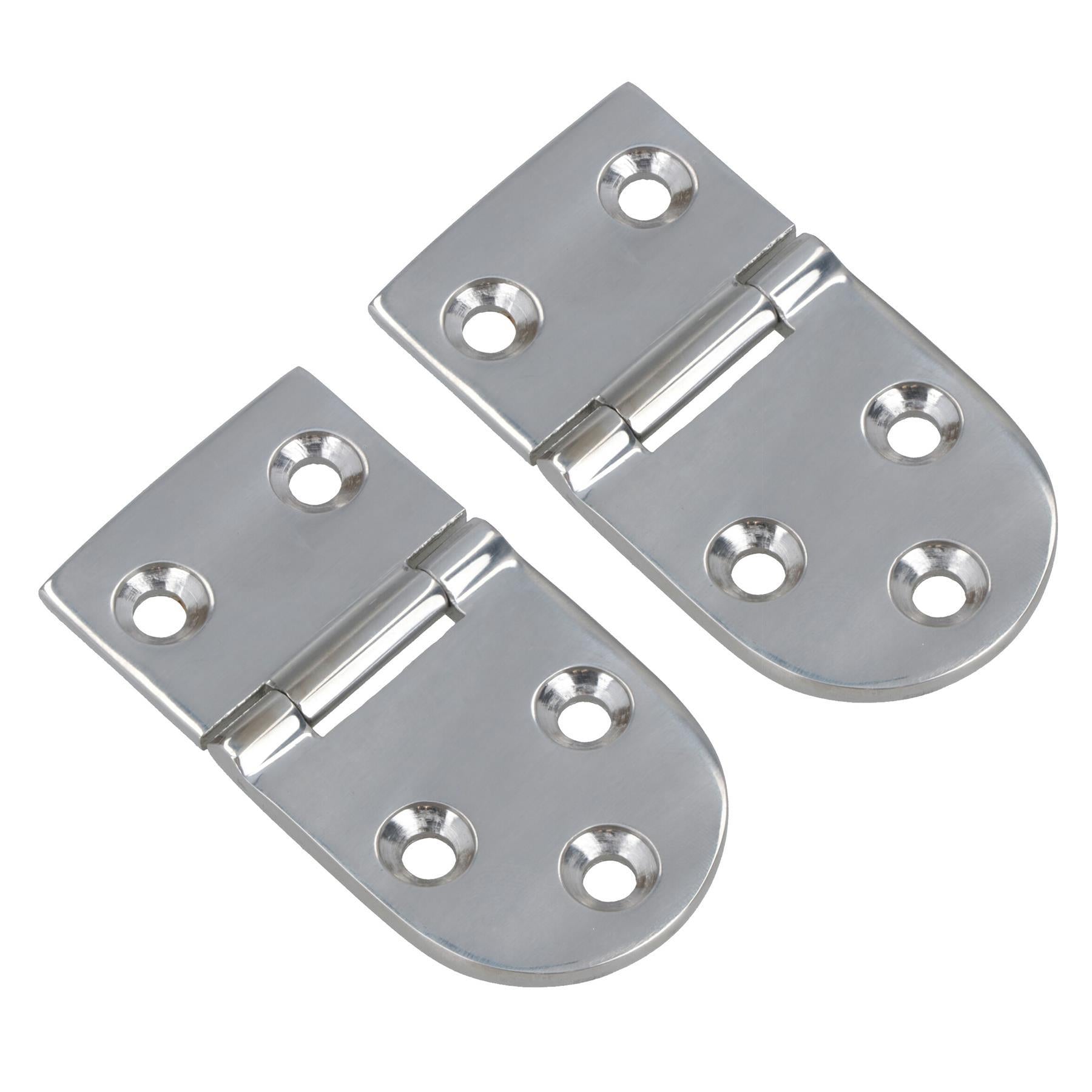 Polished Door Oval Hinge Stainless Steel 40mm x 75mm 316 Marine Cabin
