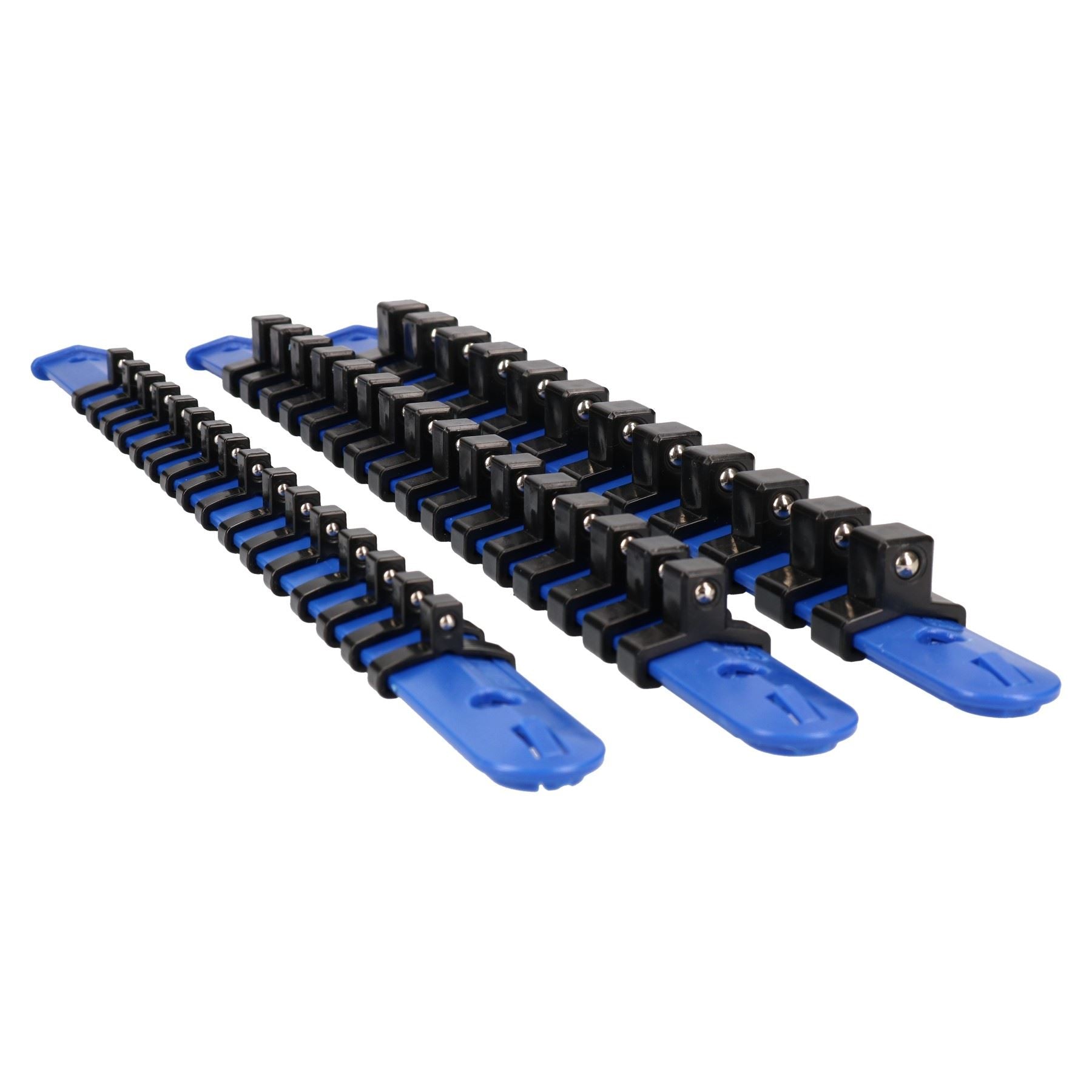 3pc Socket Storage Holder Organiser Plastic Rails 1/4 3/8 1/2 Sockets ...