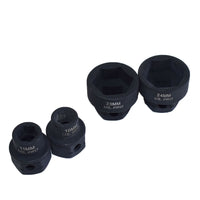 Metric Stubby 1/2" Drive Shallow Sockets With Hex Shank 10mm - 24mm 15pc Set