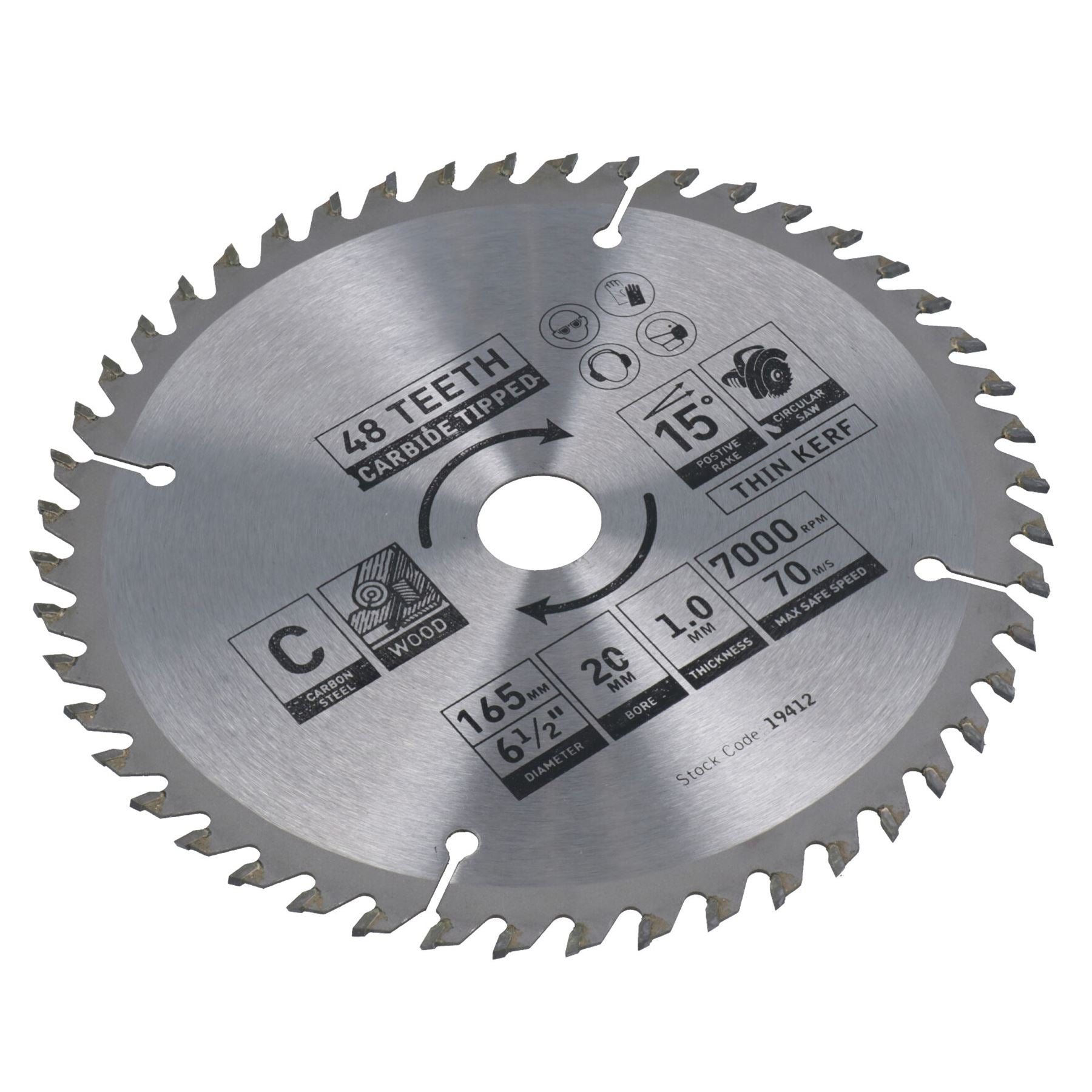 Circular Saw Blade 165mm x 16 / 20mm Mixed Teeth TCT Cutting Disc Wood
