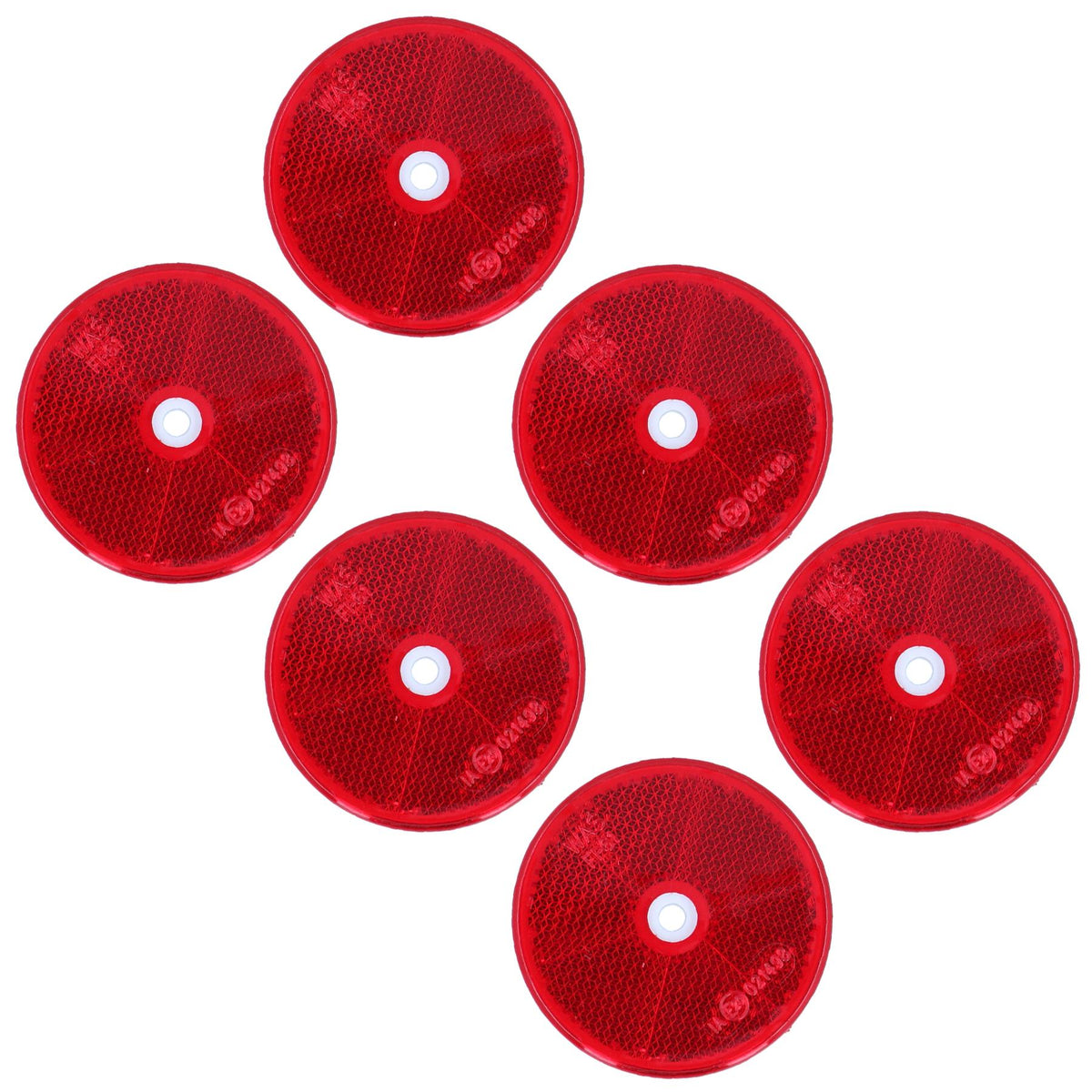 Red Round Circular Reflectors for Driveway Gate Fence Posts Trailer Rears